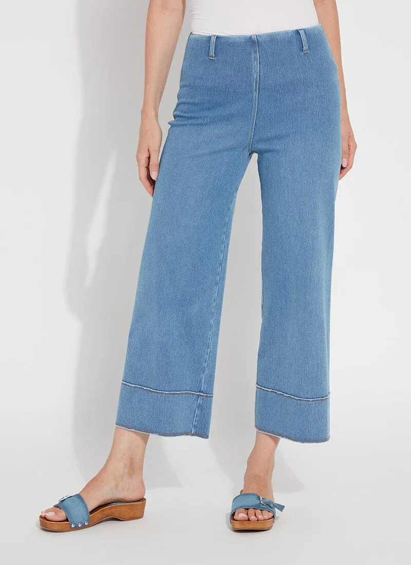 Margo Hi Waist Crop in Bleached Blue