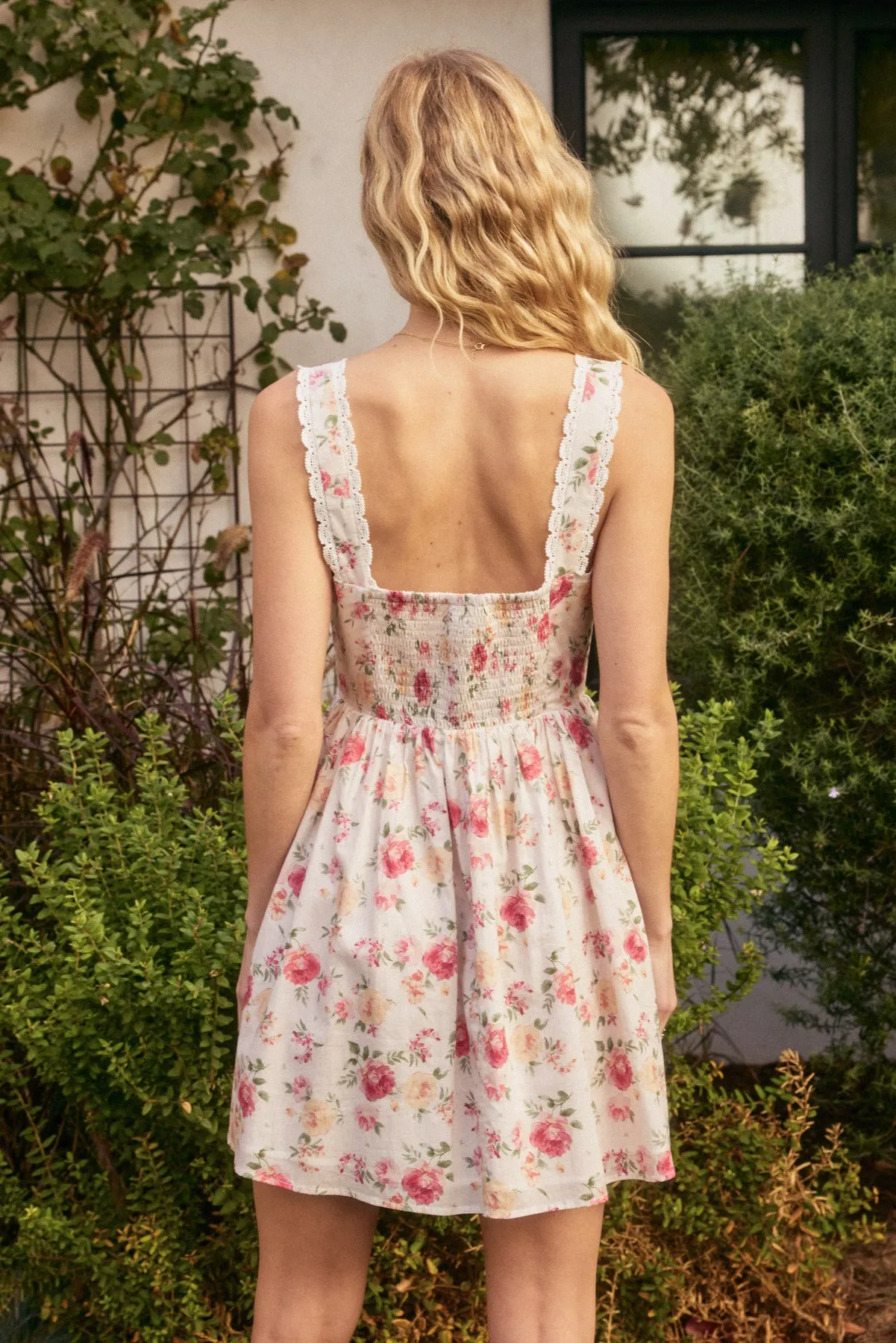 Maribel Lace Trim Bustier Mini Dress