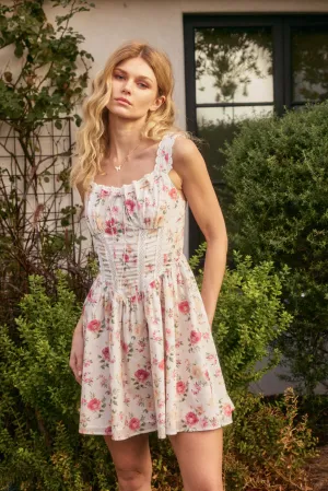Maribel Lace Trim Bustier Mini Dress