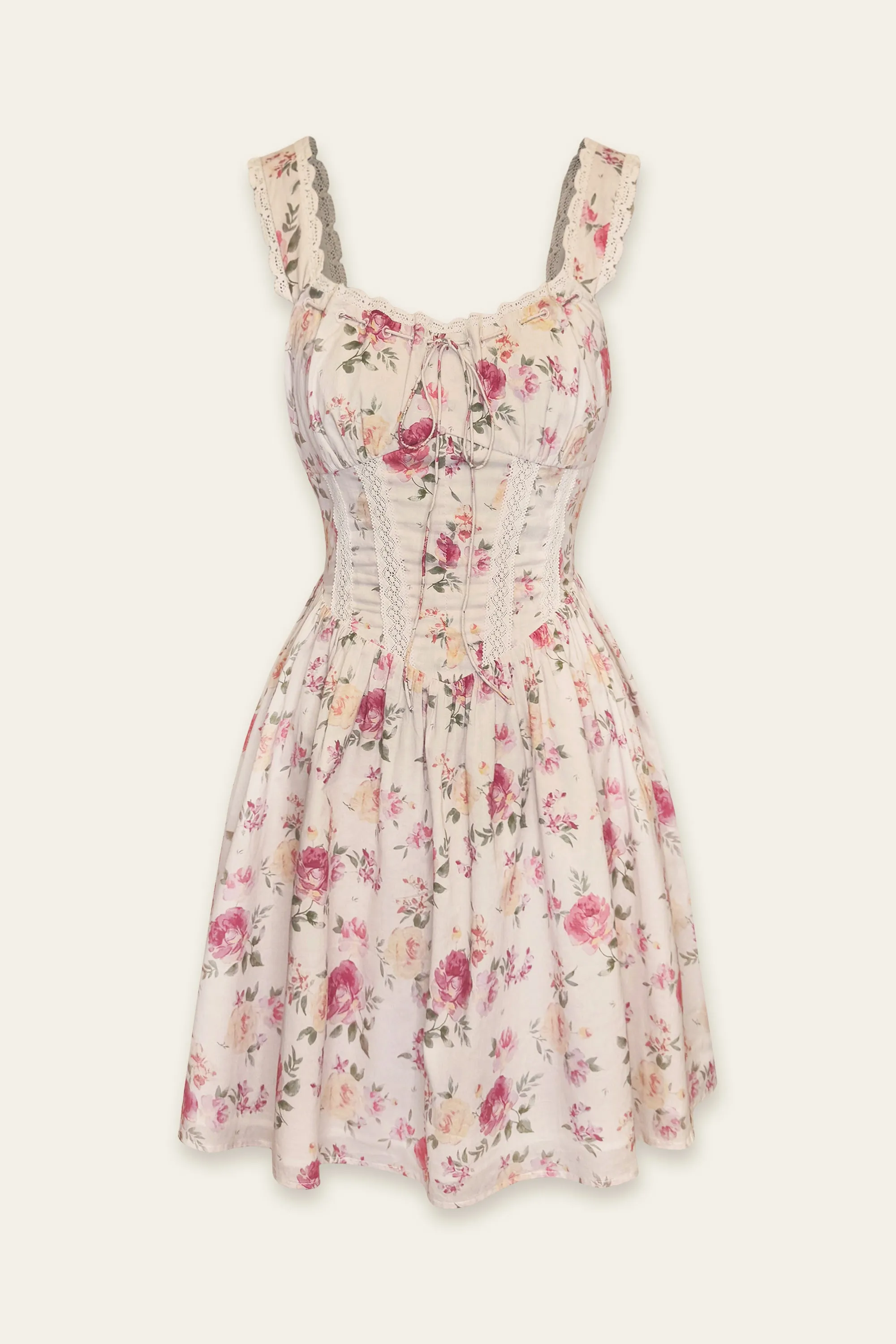 Maribel Lace Trim Bustier Mini Dress