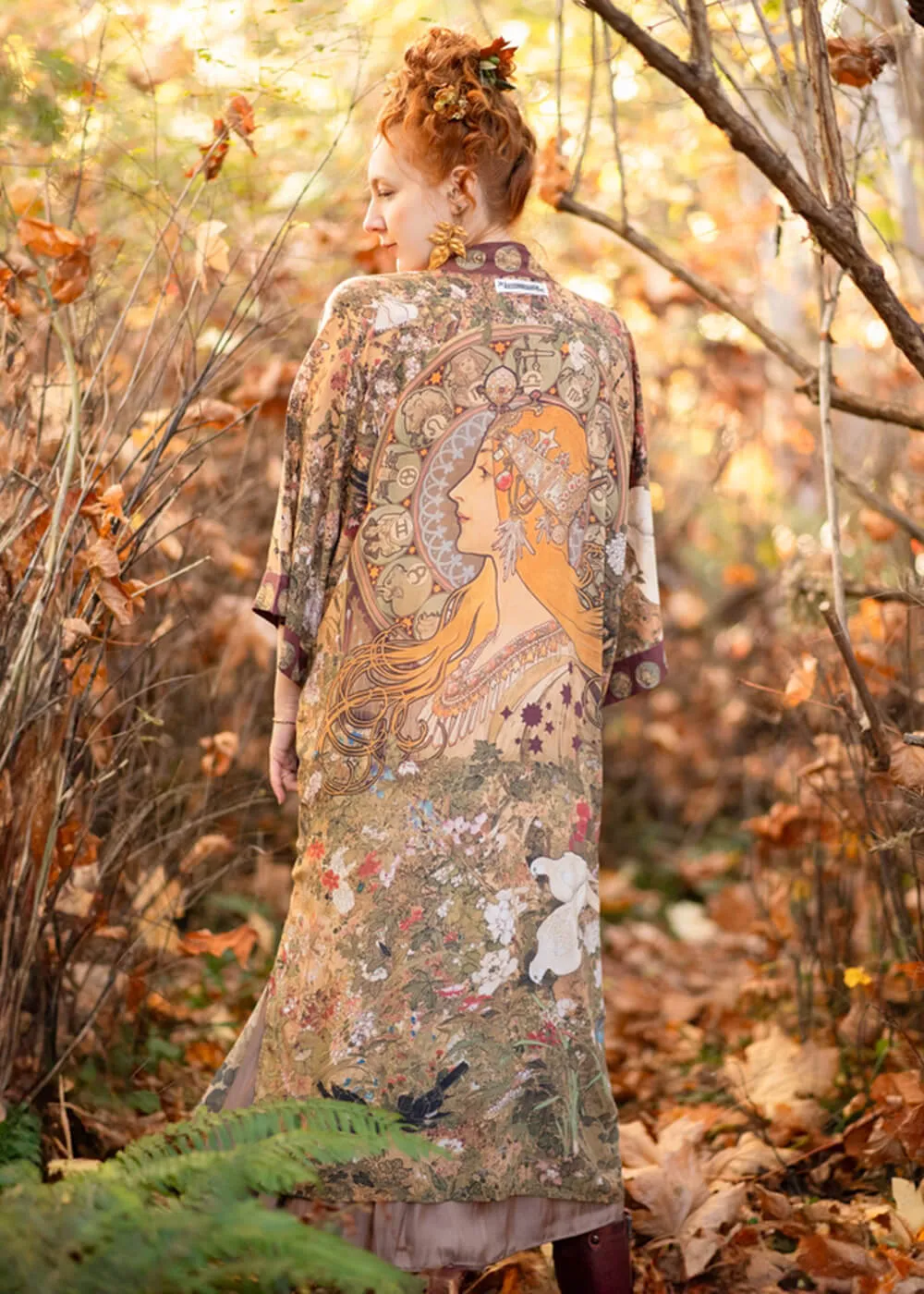 Market Of Stars Dreamweaver Art Nouveau Mucha Kimono Multicolour
