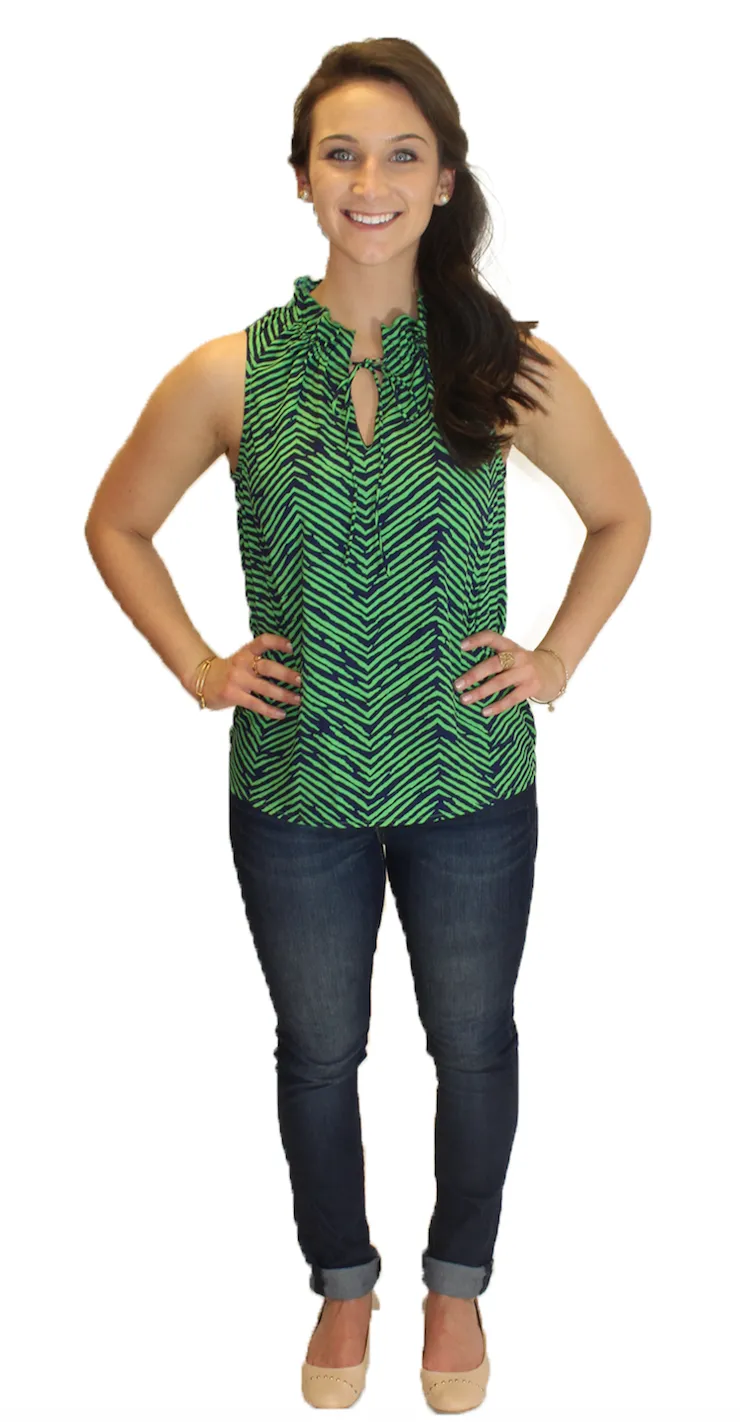 Mary Tank - Green Print