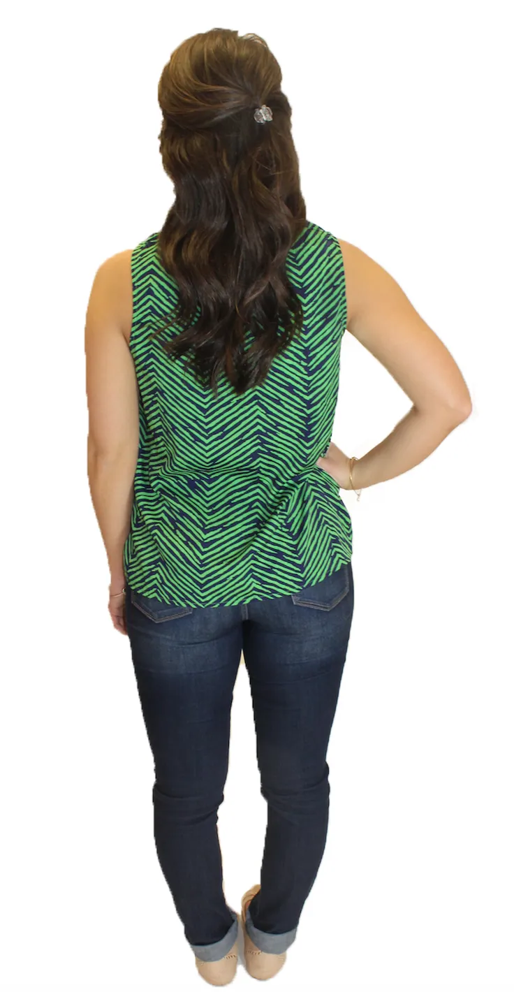 Mary Tank - Green Print