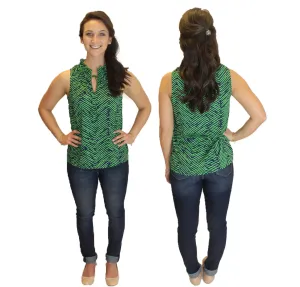 Mary Tank - Green Print