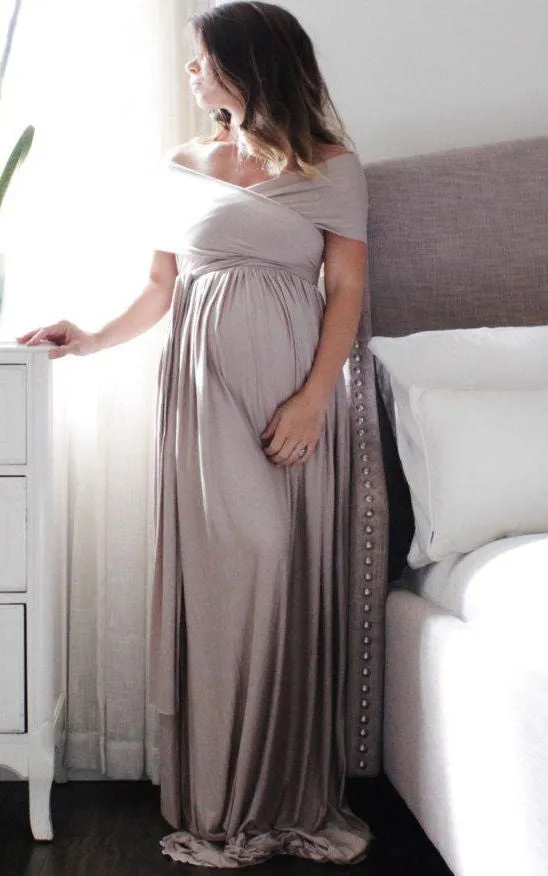Maternity Gown Long Infinity Maternity The Wrap Babydoll Dress-106495