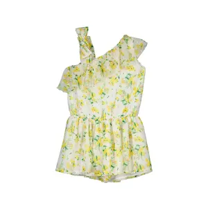 MAYORAL - Floral Chiffon Playsuit - Off White