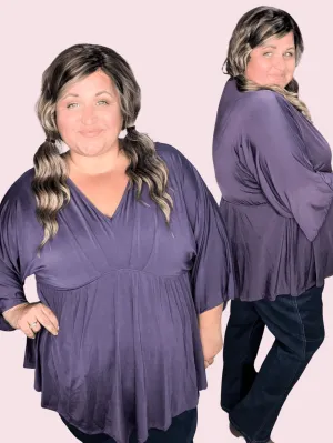 McKenna Shaping Eggplant Kimono Sleeve Top
