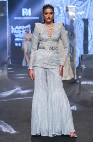Mel ice blue sharara set