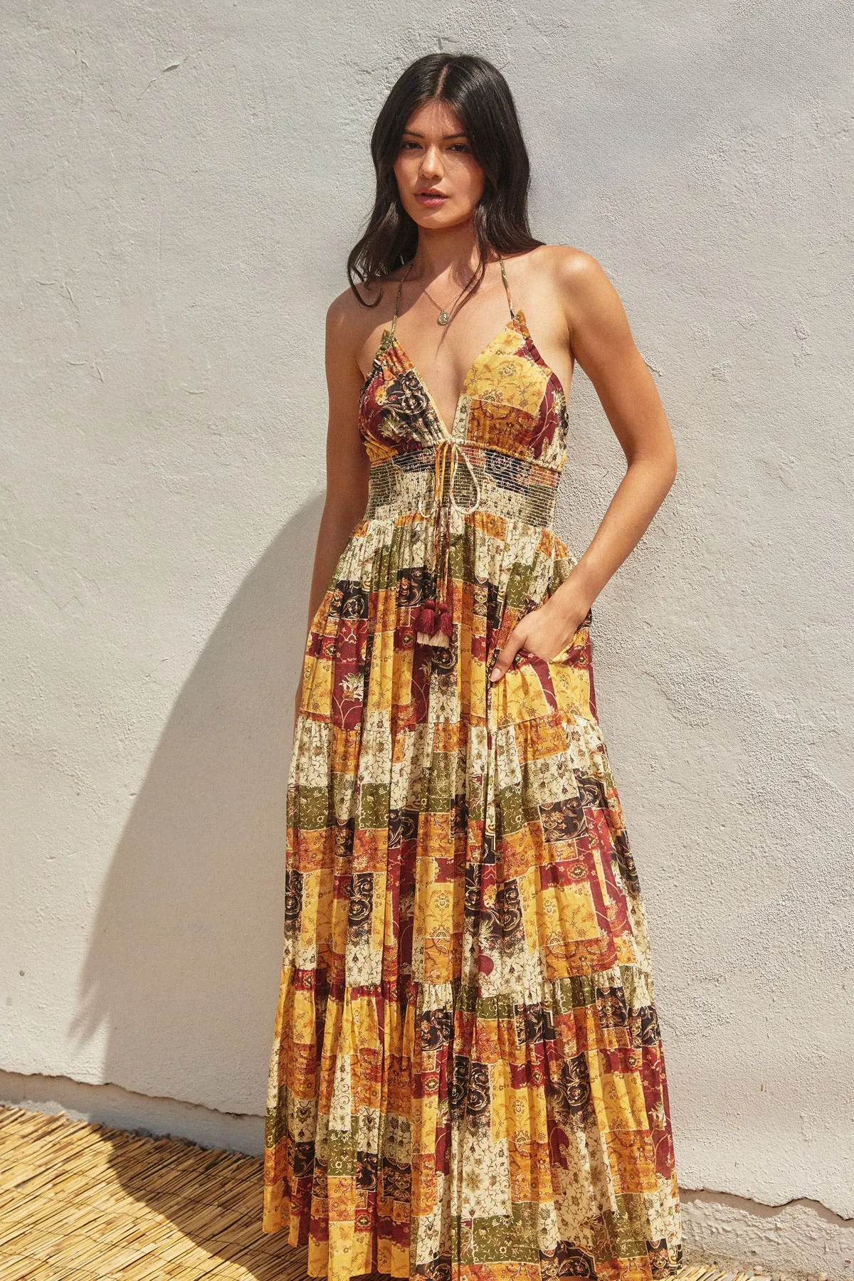Melanie Halter Open Back Maxi Dress