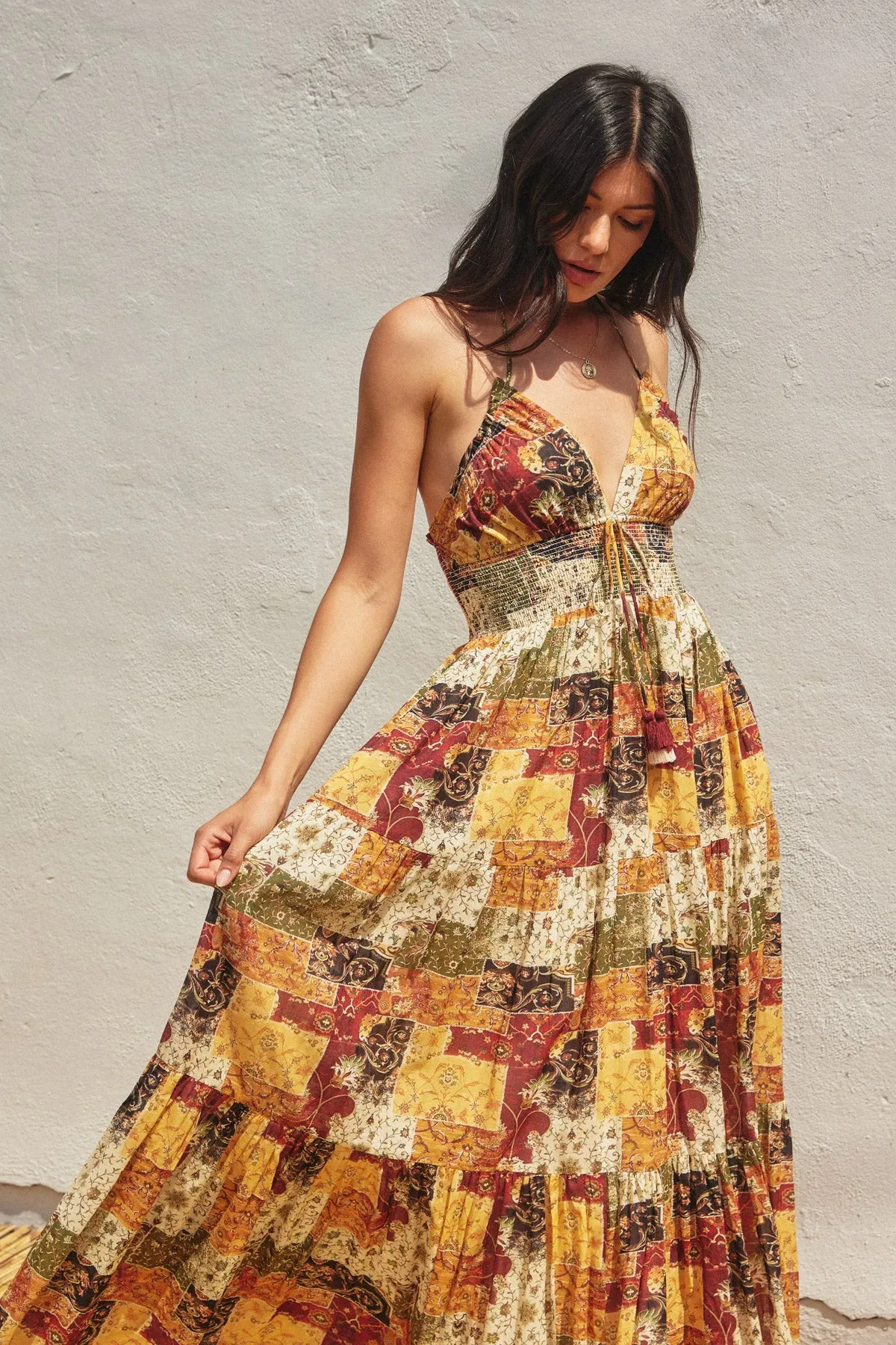 Melanie Halter Open Back Maxi Dress
