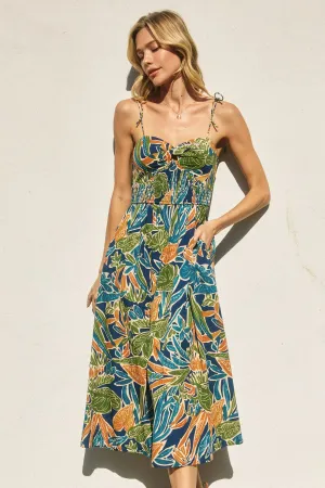 Melissa Twist Knot Tie Shoulder Midi Dress