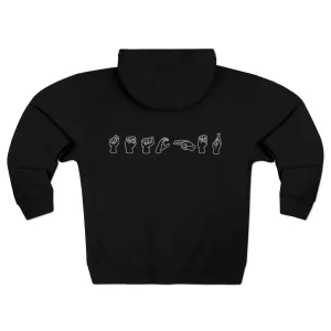 Men's American Sign Language "Teacher" Full Zip Hoodie