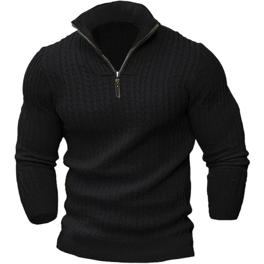Men's Fitted Half Zip Sweater | Knit
