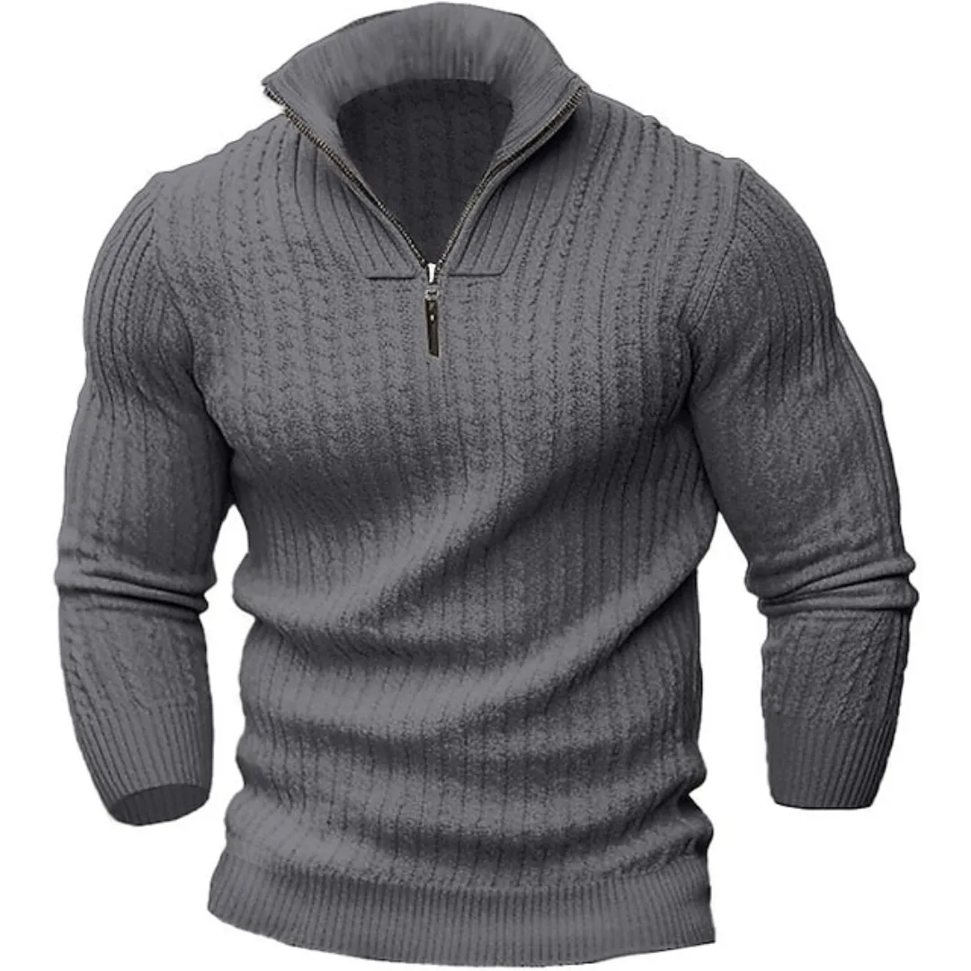 Men's Fitted Half Zip Sweater | Knit