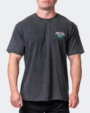 MENS MN CLUB OVERSIZED VINTAGE TEE Washed Black