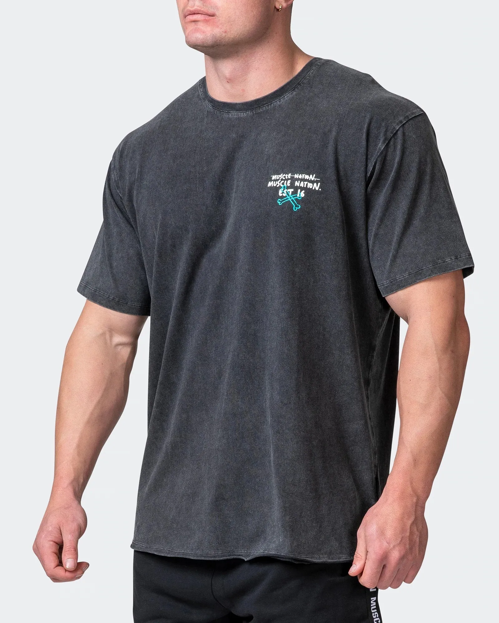 MENS MN CLUB OVERSIZED VINTAGE TEE Washed Black