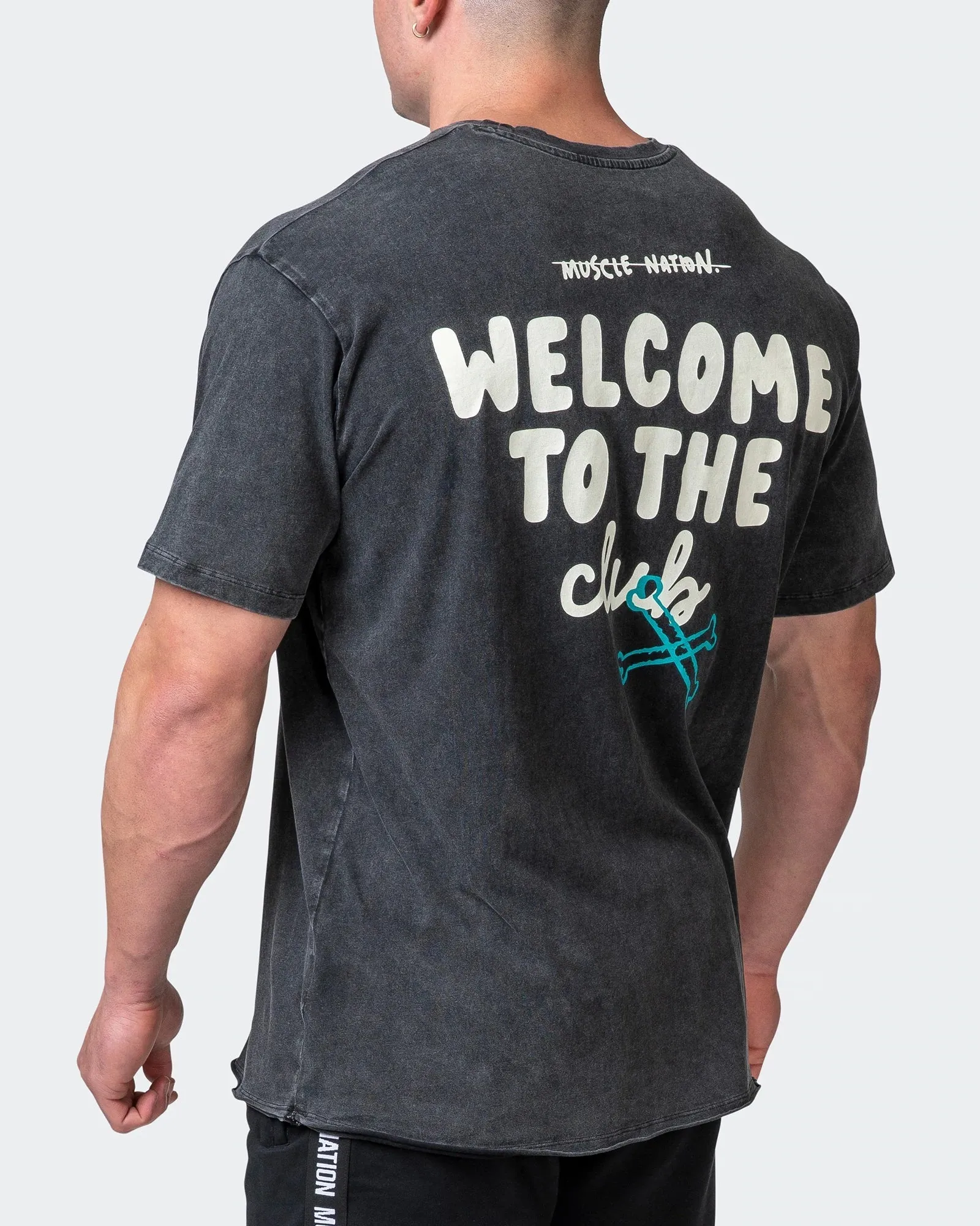 MENS MN CLUB OVERSIZED VINTAGE TEE Washed Black