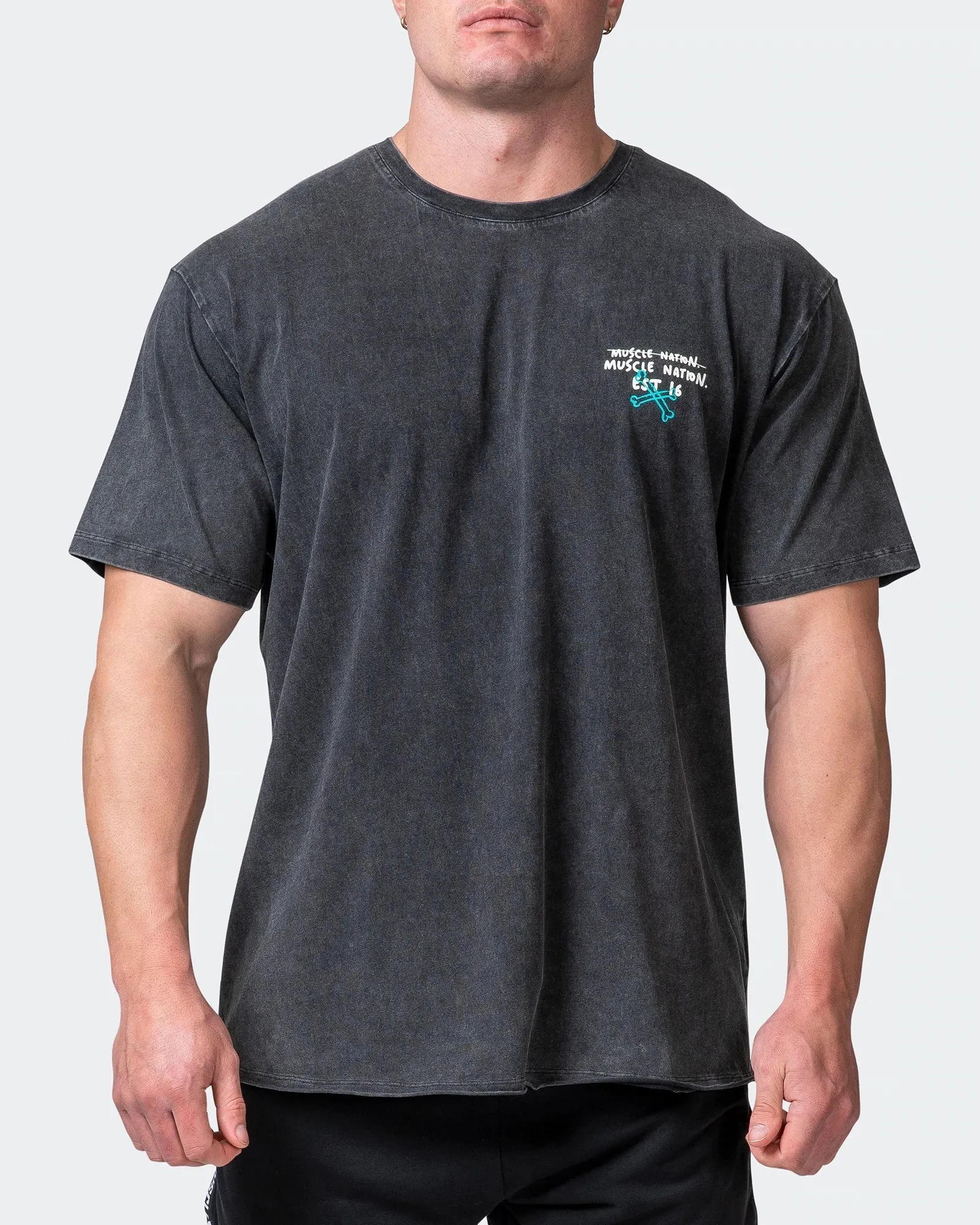 MENS MN CLUB OVERSIZED VINTAGE TEE Washed Black