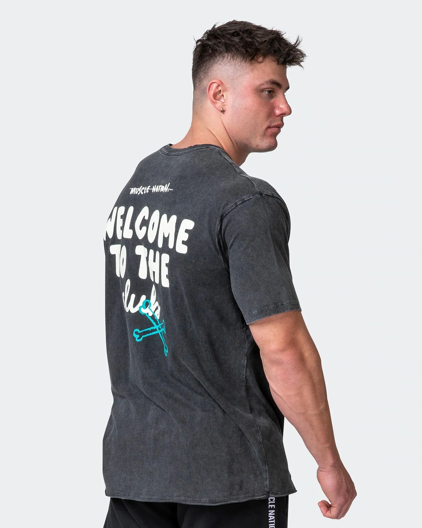 MENS MN CLUB OVERSIZED VINTAGE TEE Washed Black