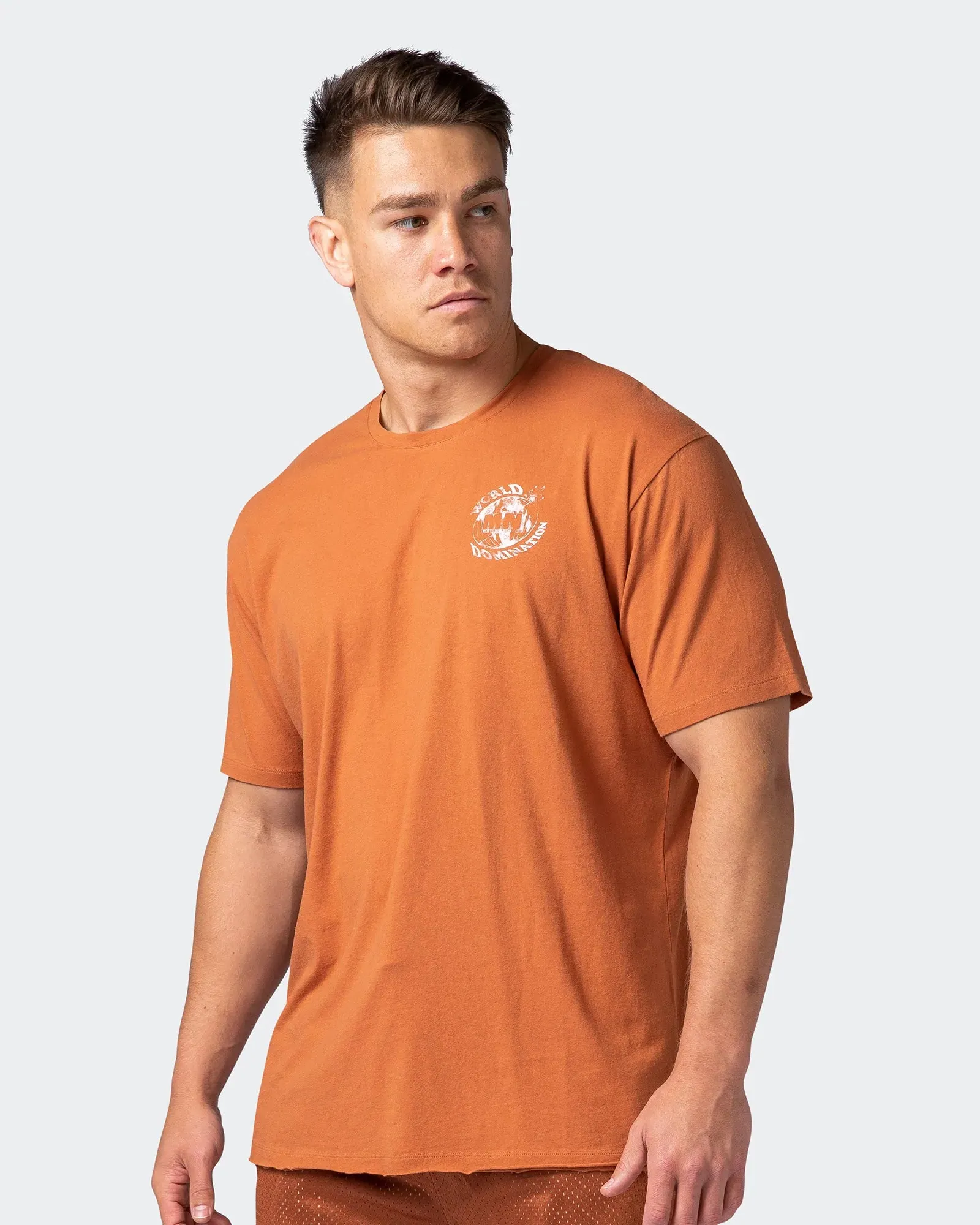 Mens News Flash Oversized Vintage Tee - Washed Sandstone