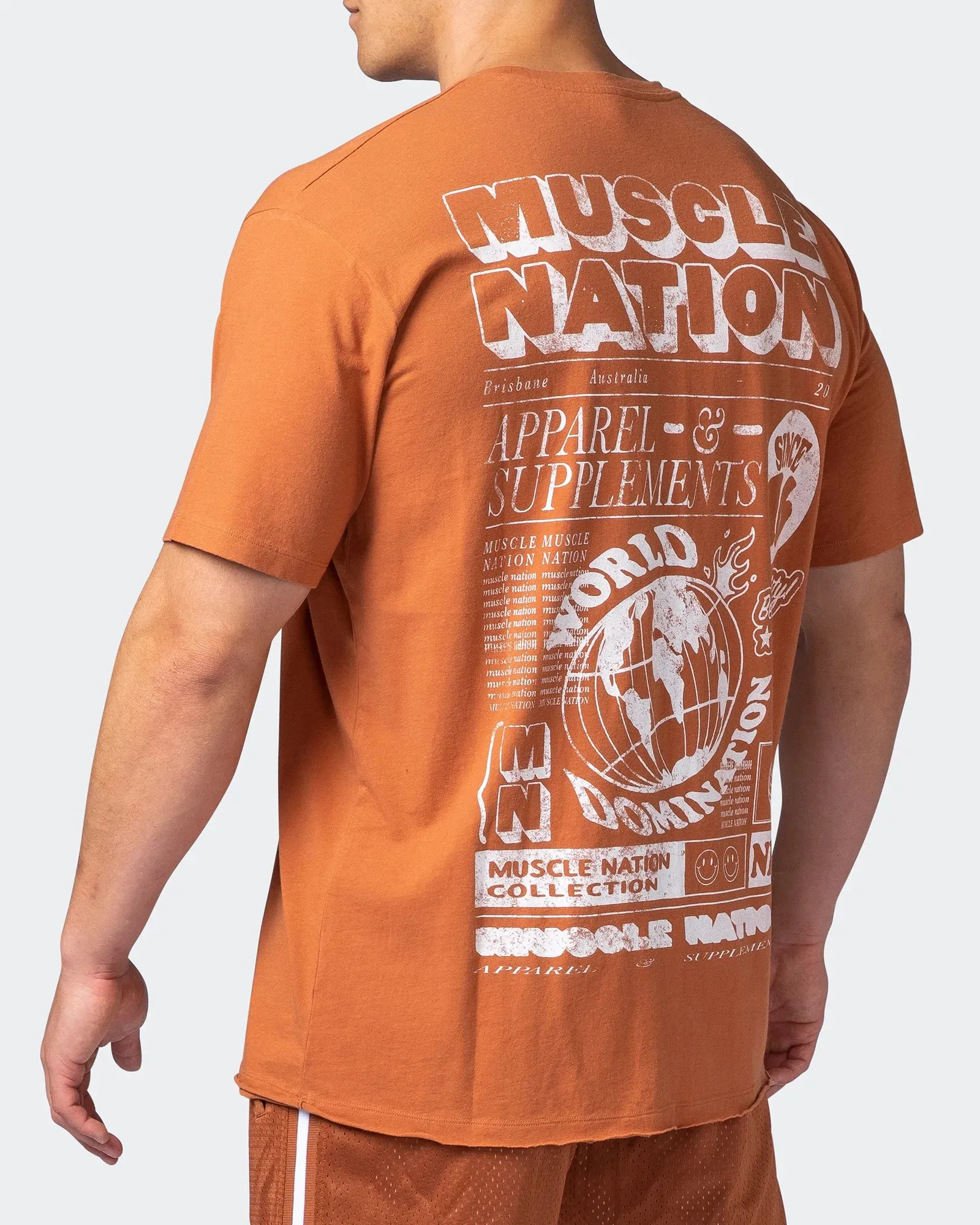 Mens News Flash Oversized Vintage Tee - Washed Sandstone