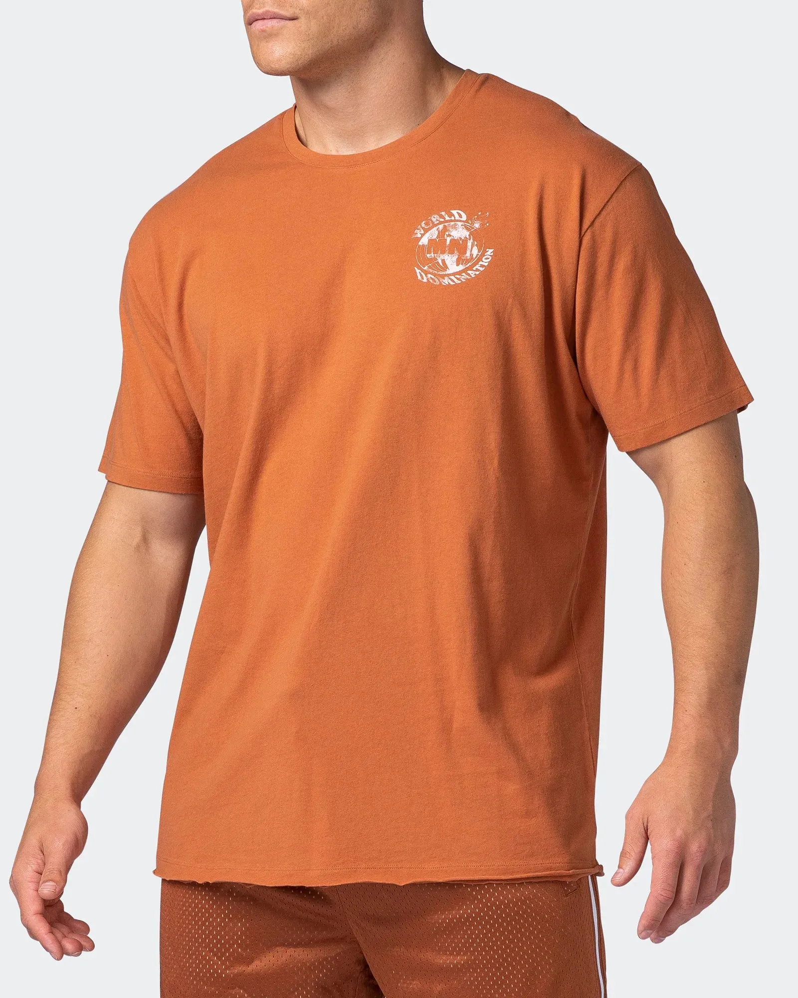 Mens News Flash Oversized Vintage Tee - Washed Sandstone