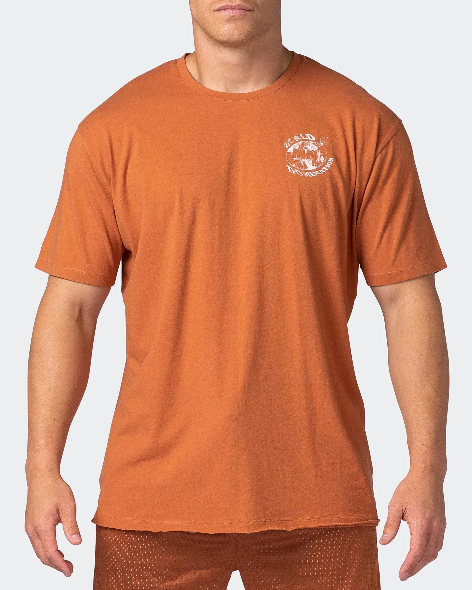 Mens News Flash Oversized Vintage Tee - Washed Sandstone