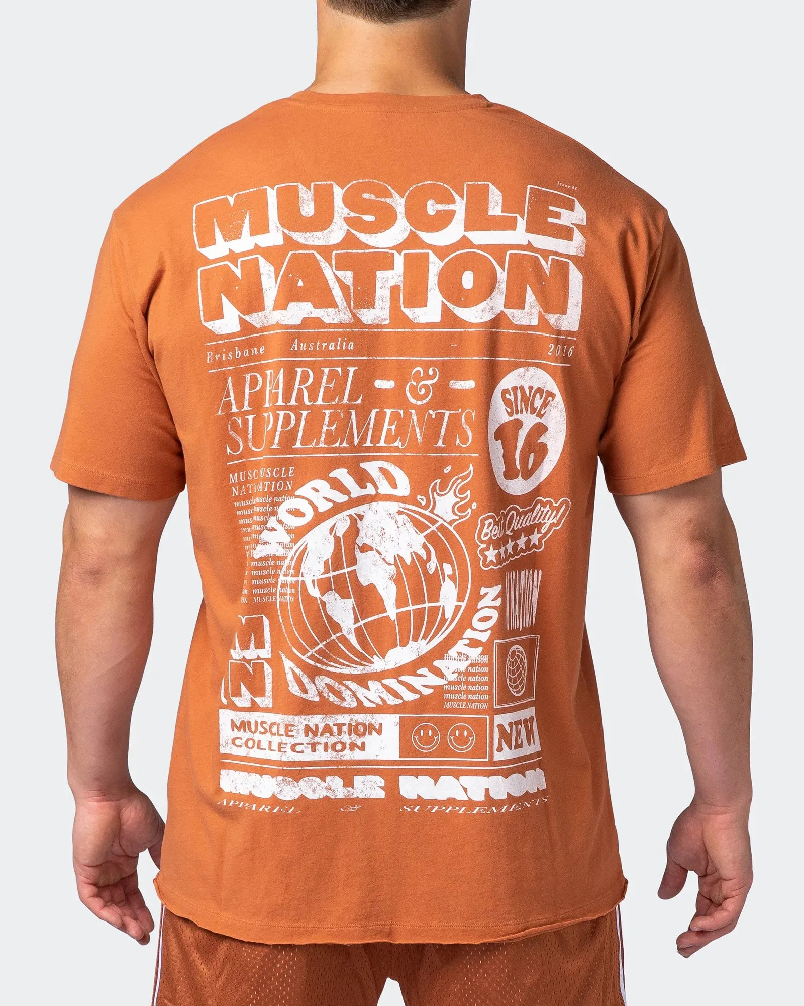 Mens News Flash Oversized Vintage Tee - Washed Sandstone