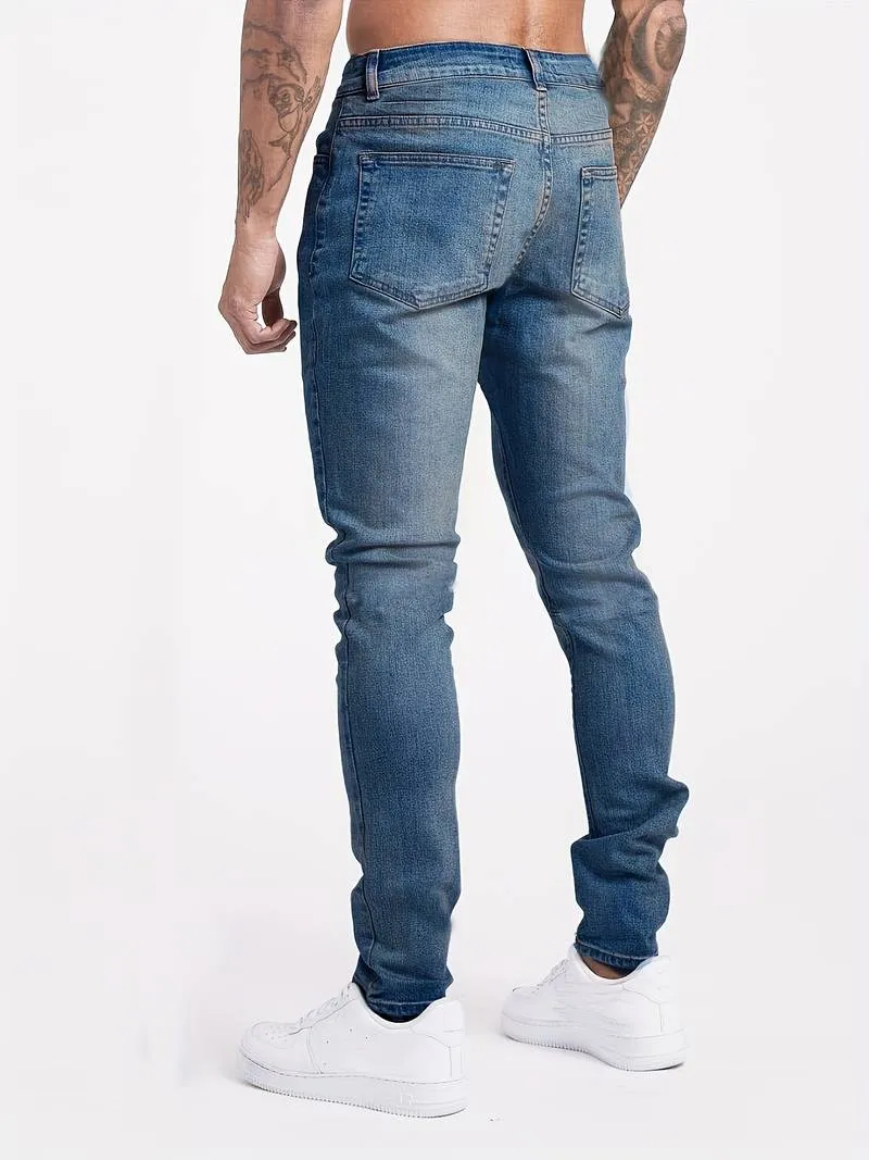 Men's Slim Fit Streetwear Stretch Jeans | Casual
