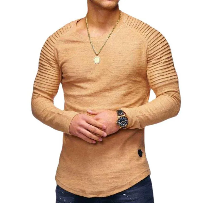 Men's Tailored Pleated Long Sleeve Top