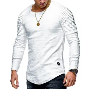Men's Tailored Pleated Long Sleeve Top