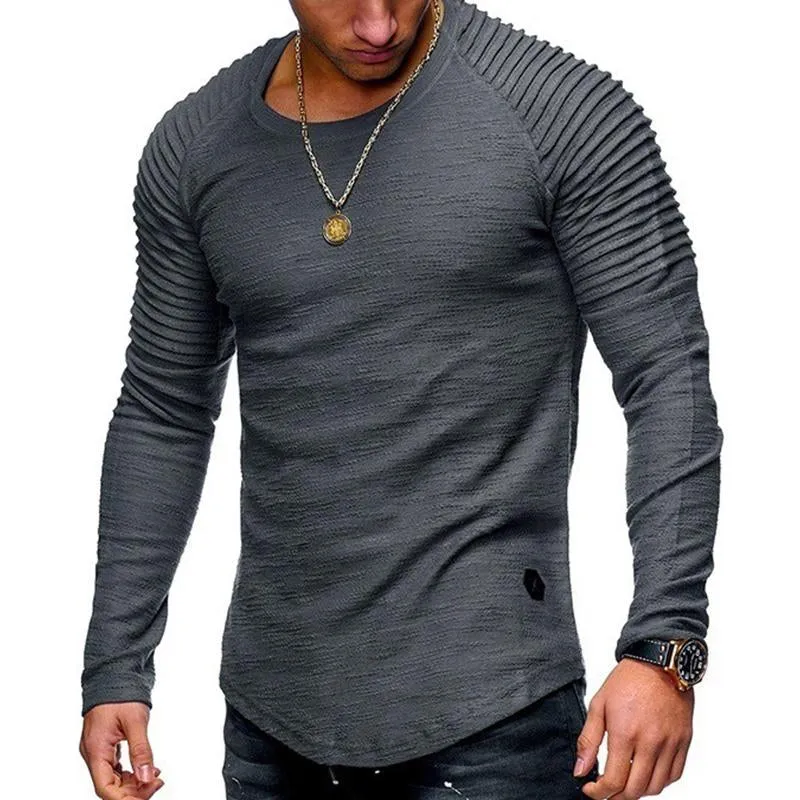 Men's Tailored Pleated Long Sleeve Top