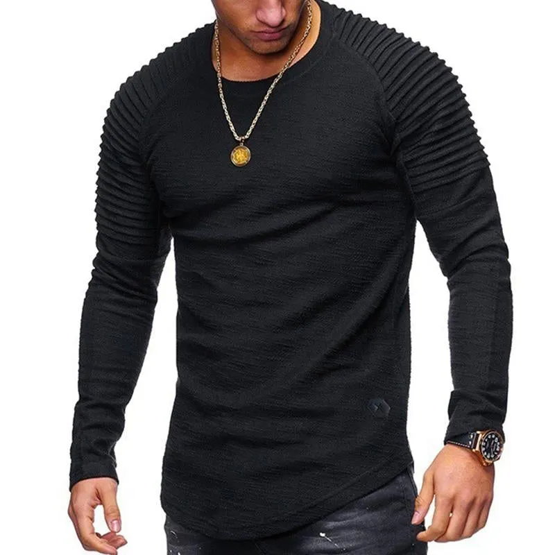 Men's Tailored Pleated Long Sleeve Top