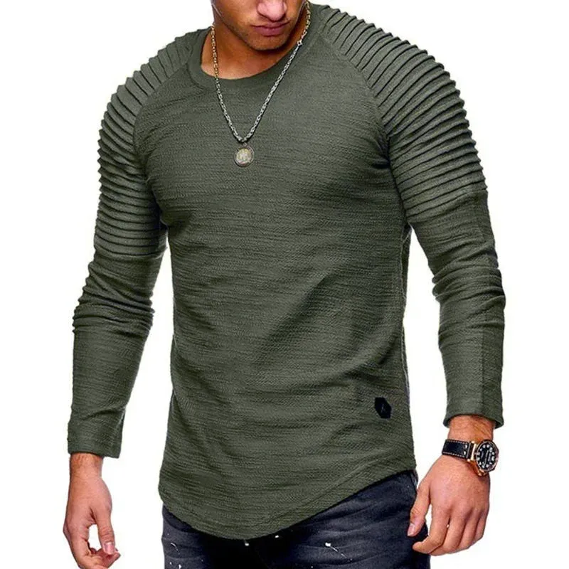 Men's Tailored Pleated Long Sleeve Top
