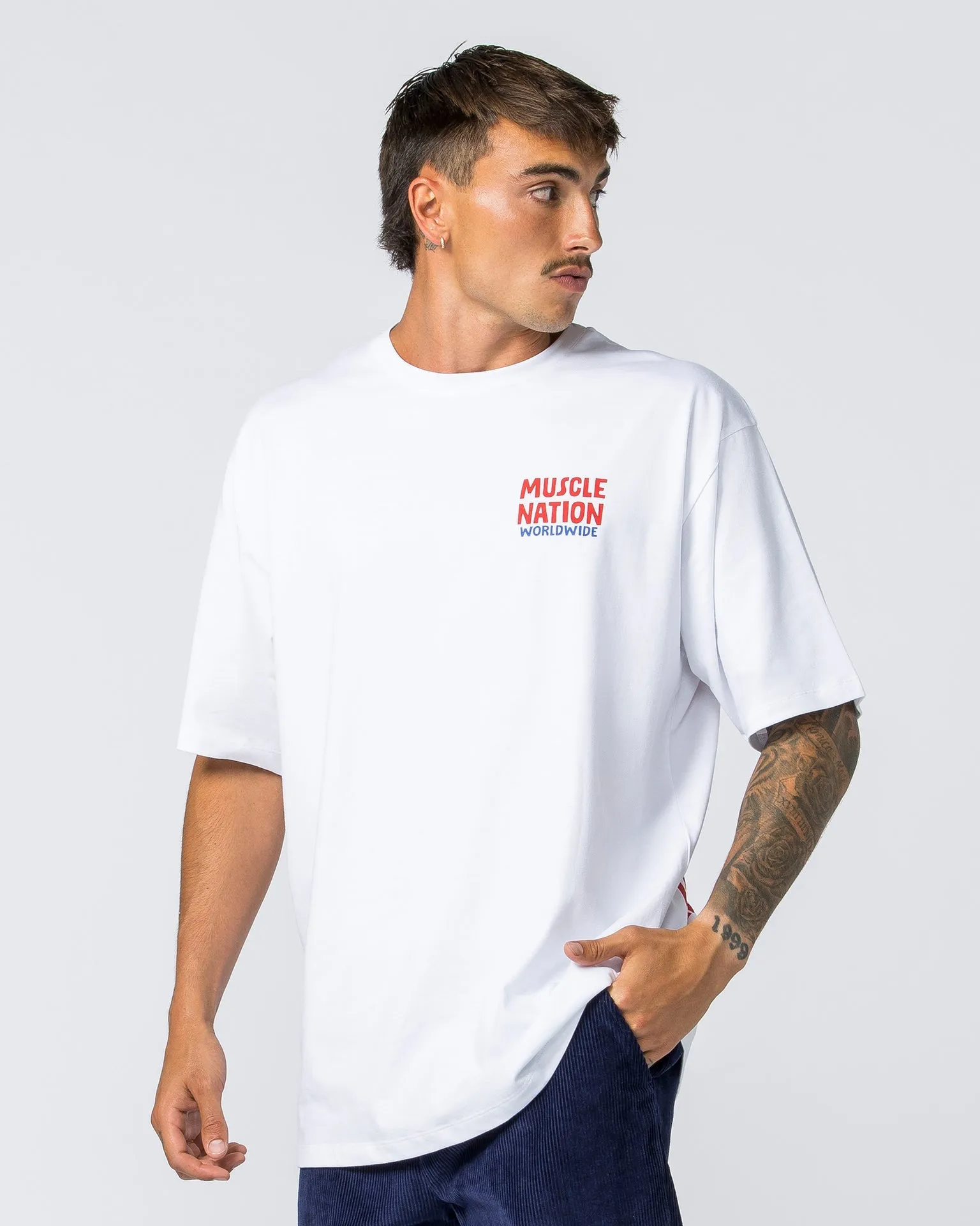 Mens Tour Oversized Tee - White