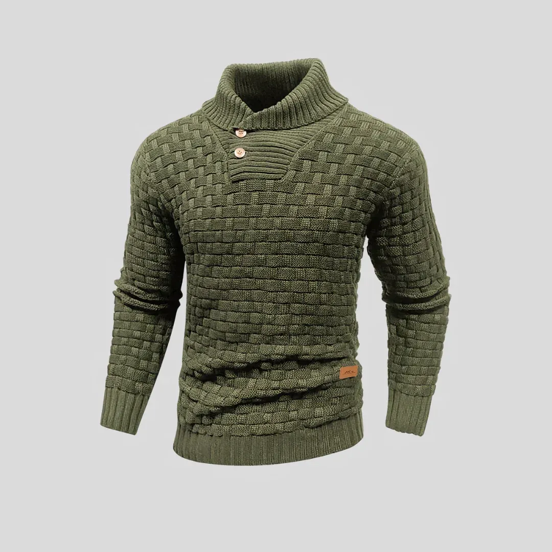 Men's Warm Turtle Neck Knitted Sweater | Fitted