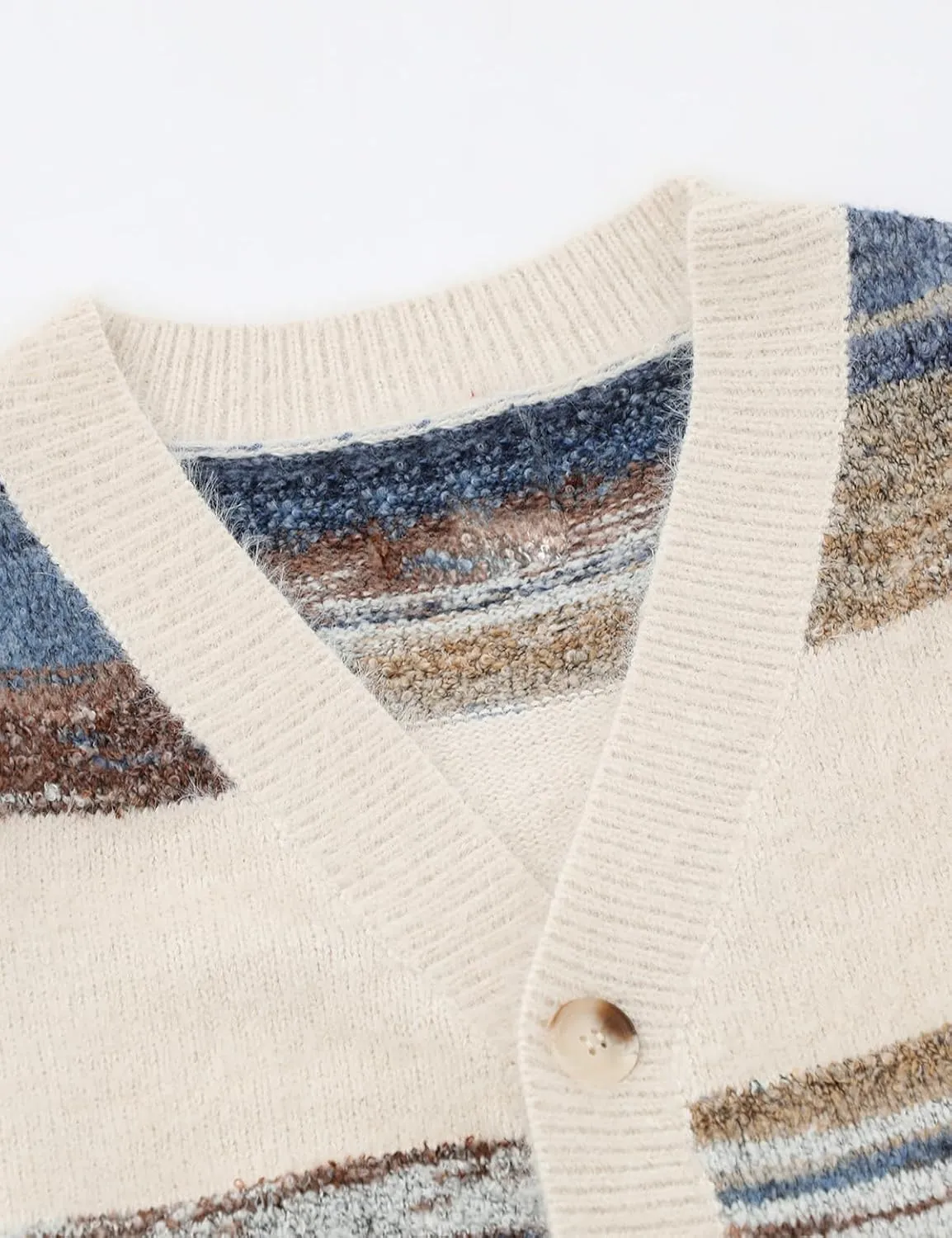 Men's Women's Oversized Striped Cardigan Sweater Long Sleeve Button Down Vintage Knit Cardigans