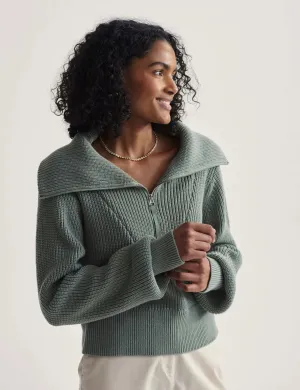 Mentone Half-Zip Knit Pullover - Lily Pad