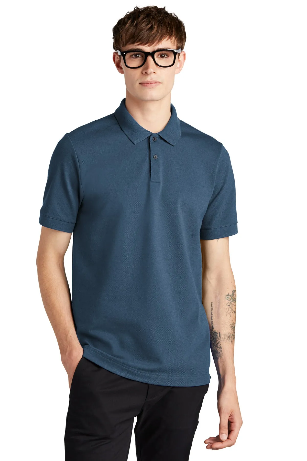 Mercer Mettle Stretch Heavyweight Pique Polo MM1000 Insignia Blue