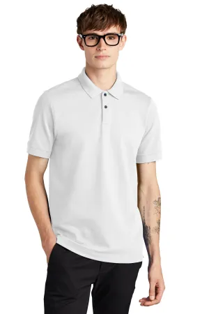 Mercer Mettle Stretch Heavyweight Pique Polo MM1000 White