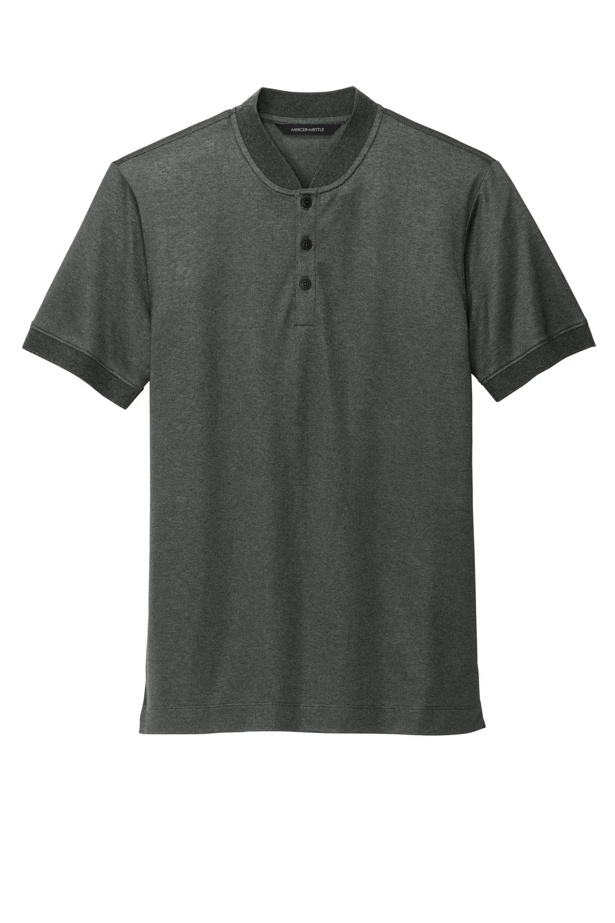 Mercer Mettle Stretch Pique Henley MM1008 Anchor Grey Heather