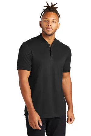 Mercer Mettle Stretch Pique Henley MM1008 Deep Black