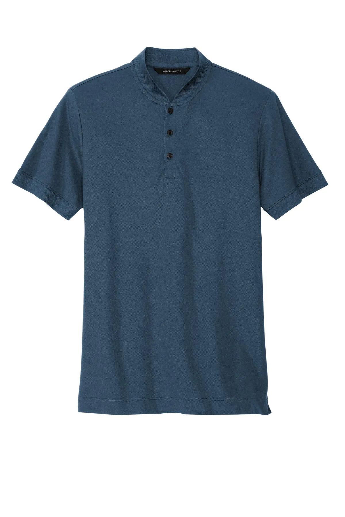 Mercer Mettle Stretch Pique Henley MM1008 Insignia Blue