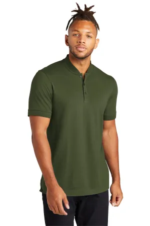 Mercer Mettle Stretch Pique Henley MM1008 Townsend Green