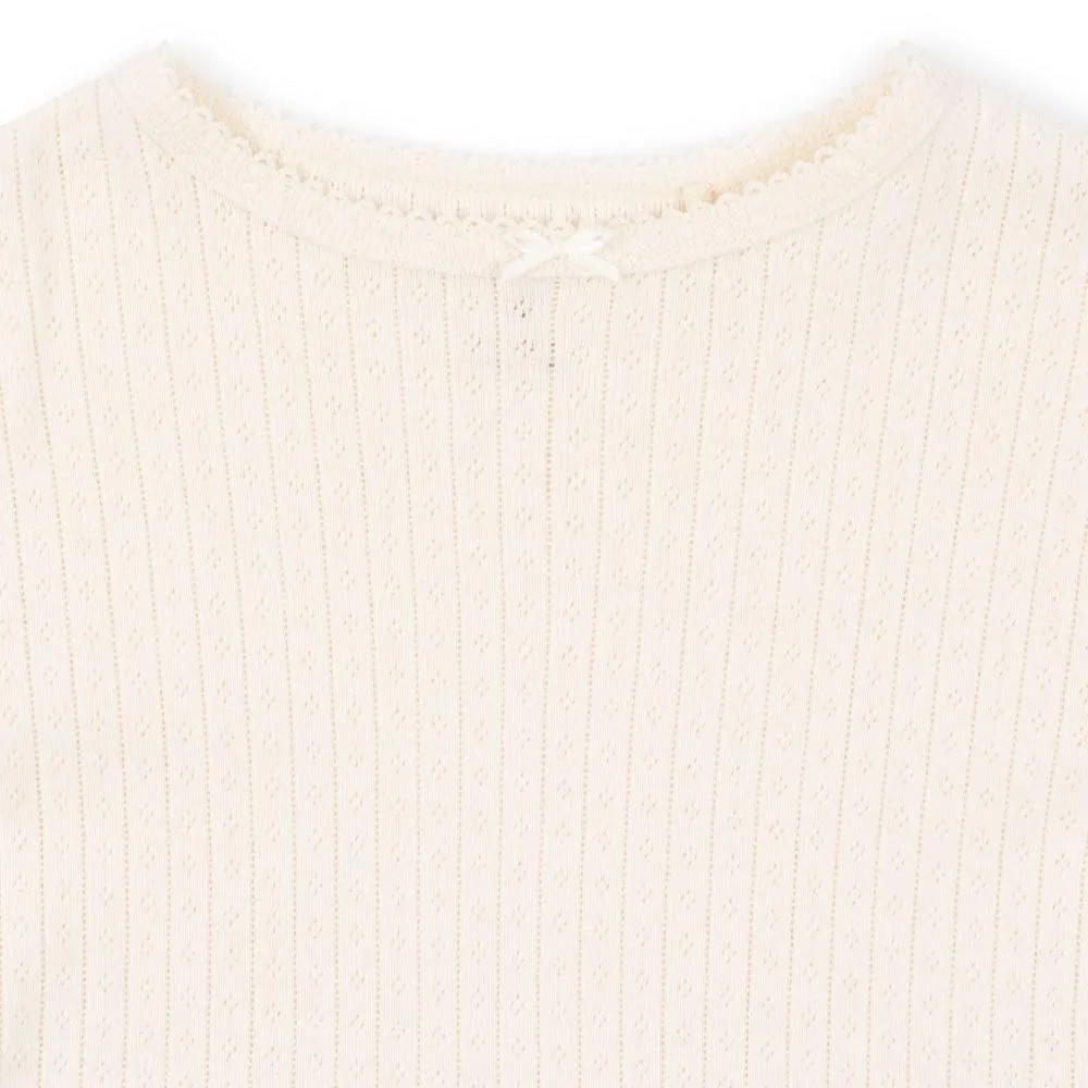 Minnie Cotton Pointelle Long Sleeve Top