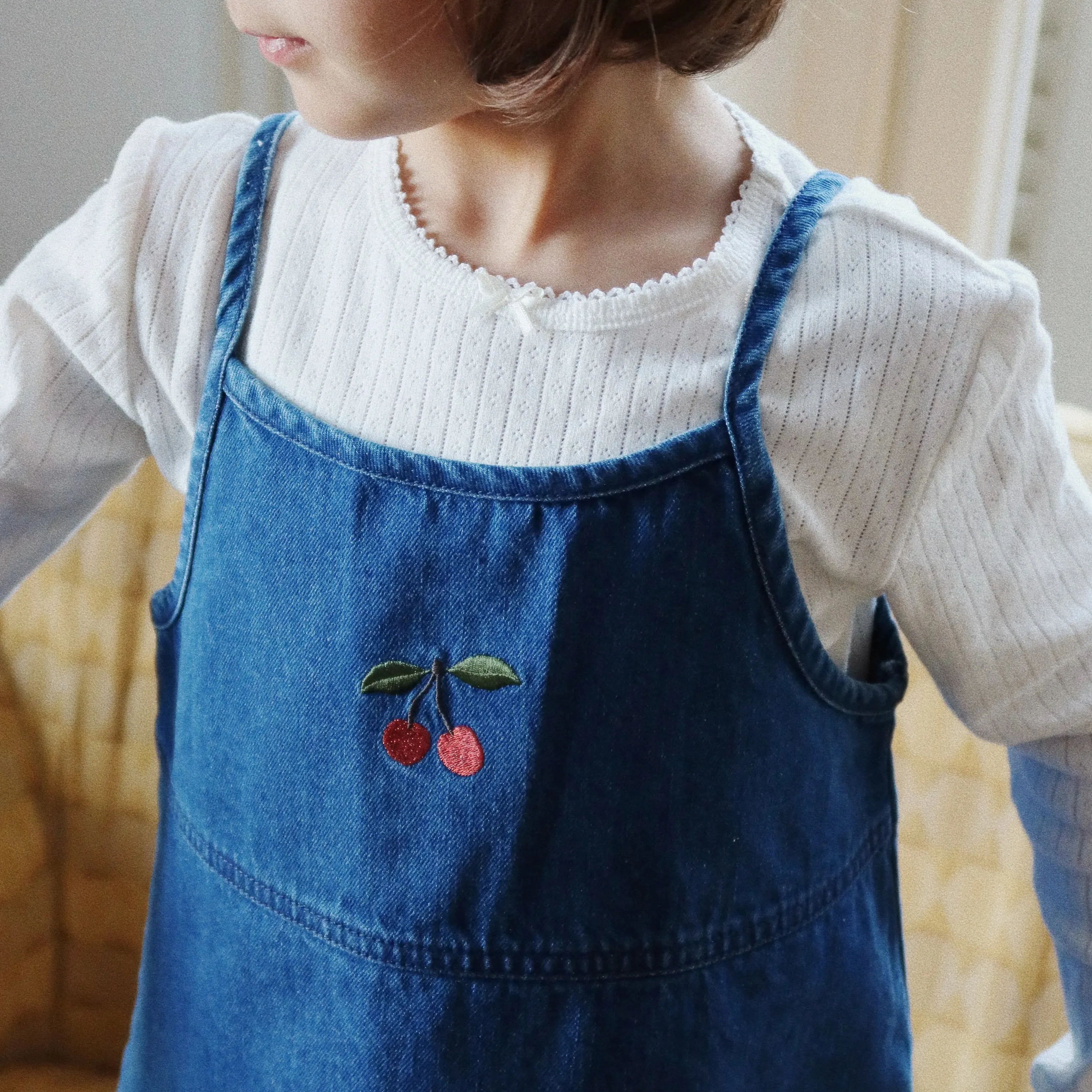 Minnie Cotton Pointelle Long Sleeve Top