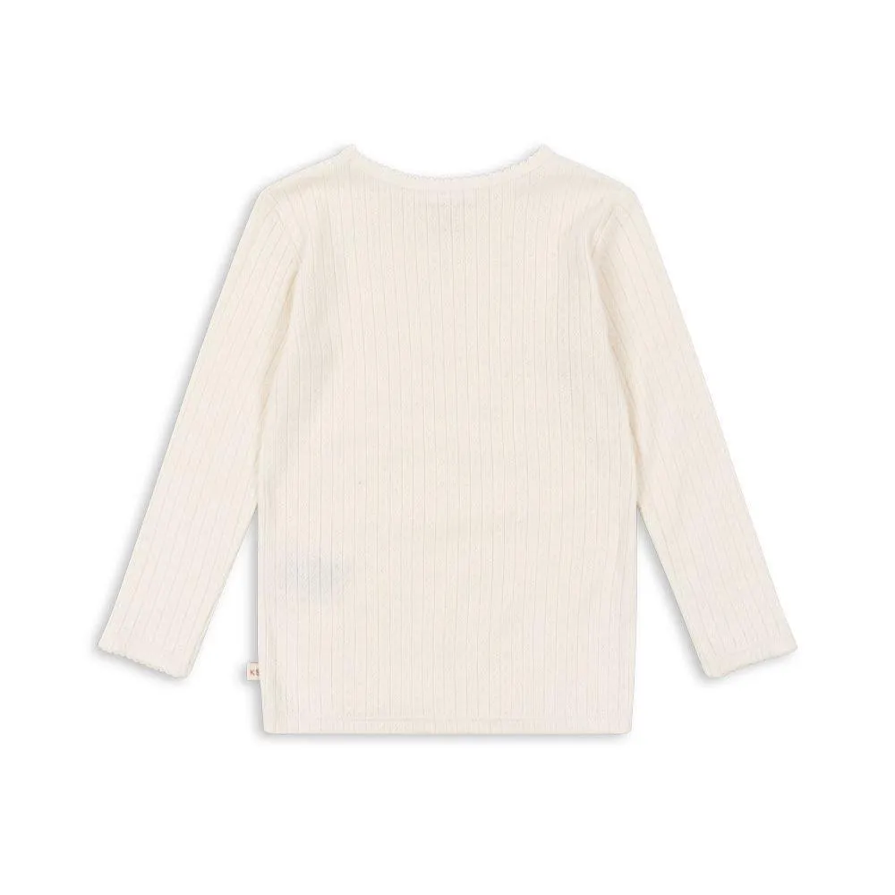 Minnie Cotton Pointelle Long Sleeve Top