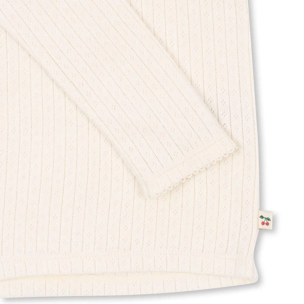 Minnie Cotton Pointelle Long Sleeve Top