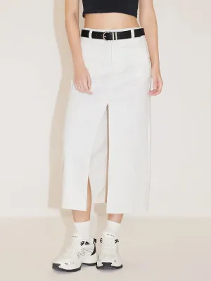 Miss Sixty x Keith Haring Capsule Collection Denim Midi Skirt With Printed