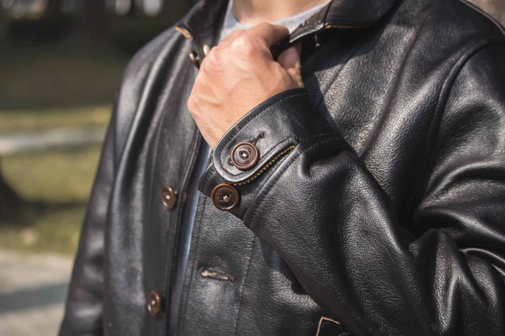 【MISTER FREEDOM】Campus Jacket Black Teacore Leather 哥薩克外套 美國植鞣黑色茶芯牛皮